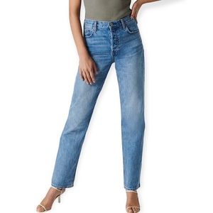 Aritzia Denim Forum The Patti Mid high Rise Straight Leg Denim Jeans